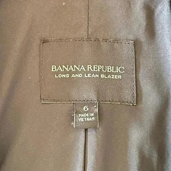 Banana Republic Black Velvet Long And Lean Blazer Jacket Sz 6 - Picture 4 of 10